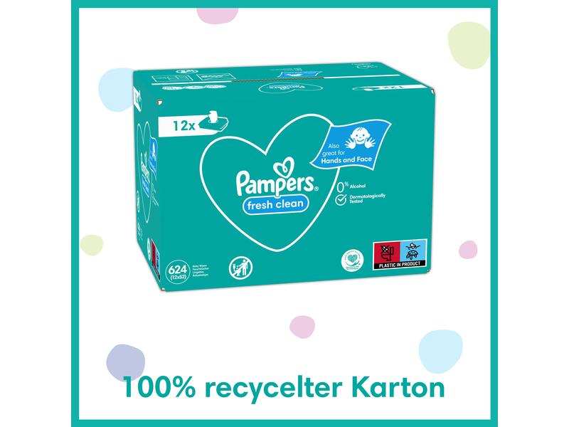 Pampers Feuchttücher Fresh Clean Aloe 15 x 80 Stk. Feuchttücher, Vorteilspackung Giga, 15 x 80 Stück
