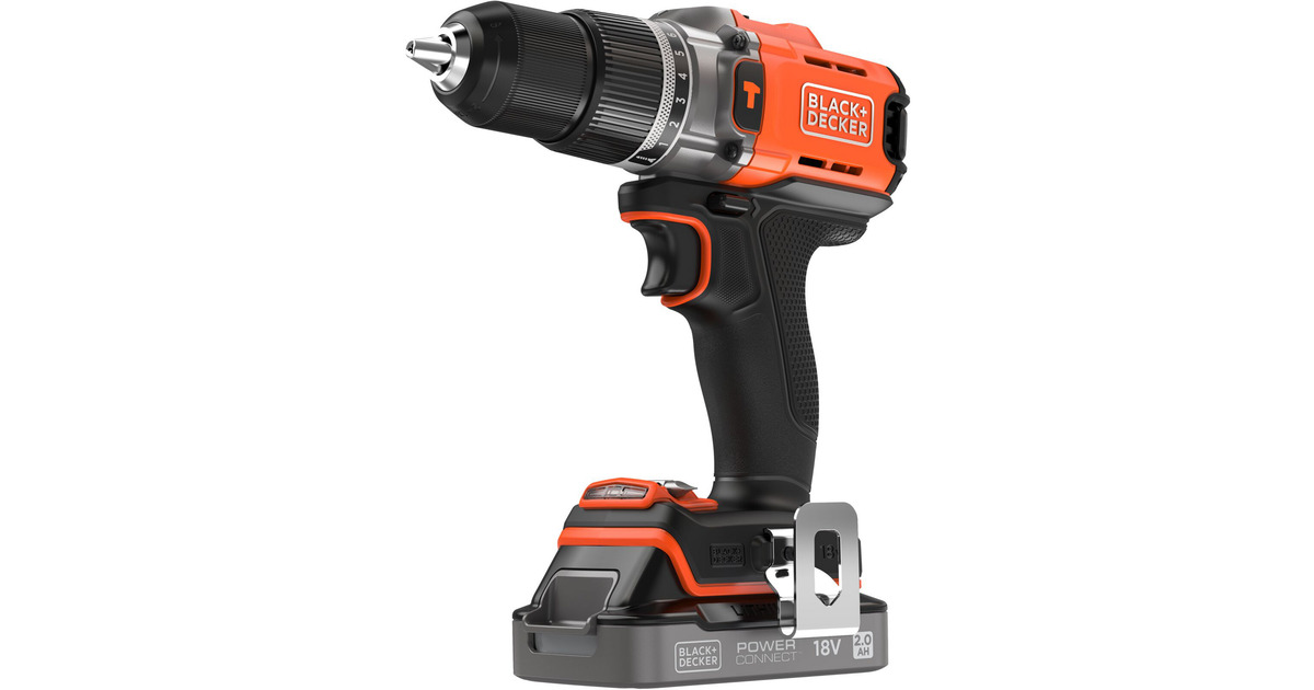 BLACK+DECKER18V Schroefklopboormachine + 18V Excentrische schuurmachine Bundel  (Zwart/oranje)