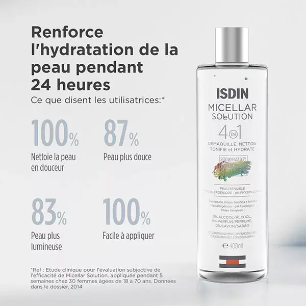 Solução de Água Micelar 4 em 1 ISDIN para Limpeza Facial 400ml