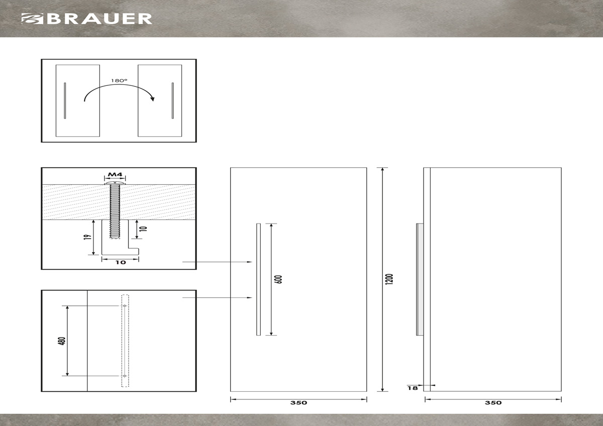 Brauer Trust kolomkast 120cm links- of rechtsdraaiend chateau