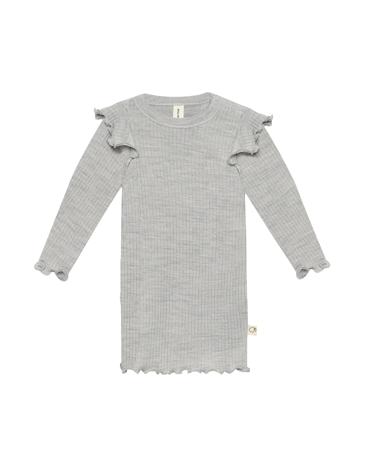 Shirt met ruches van merinowol voor baby's