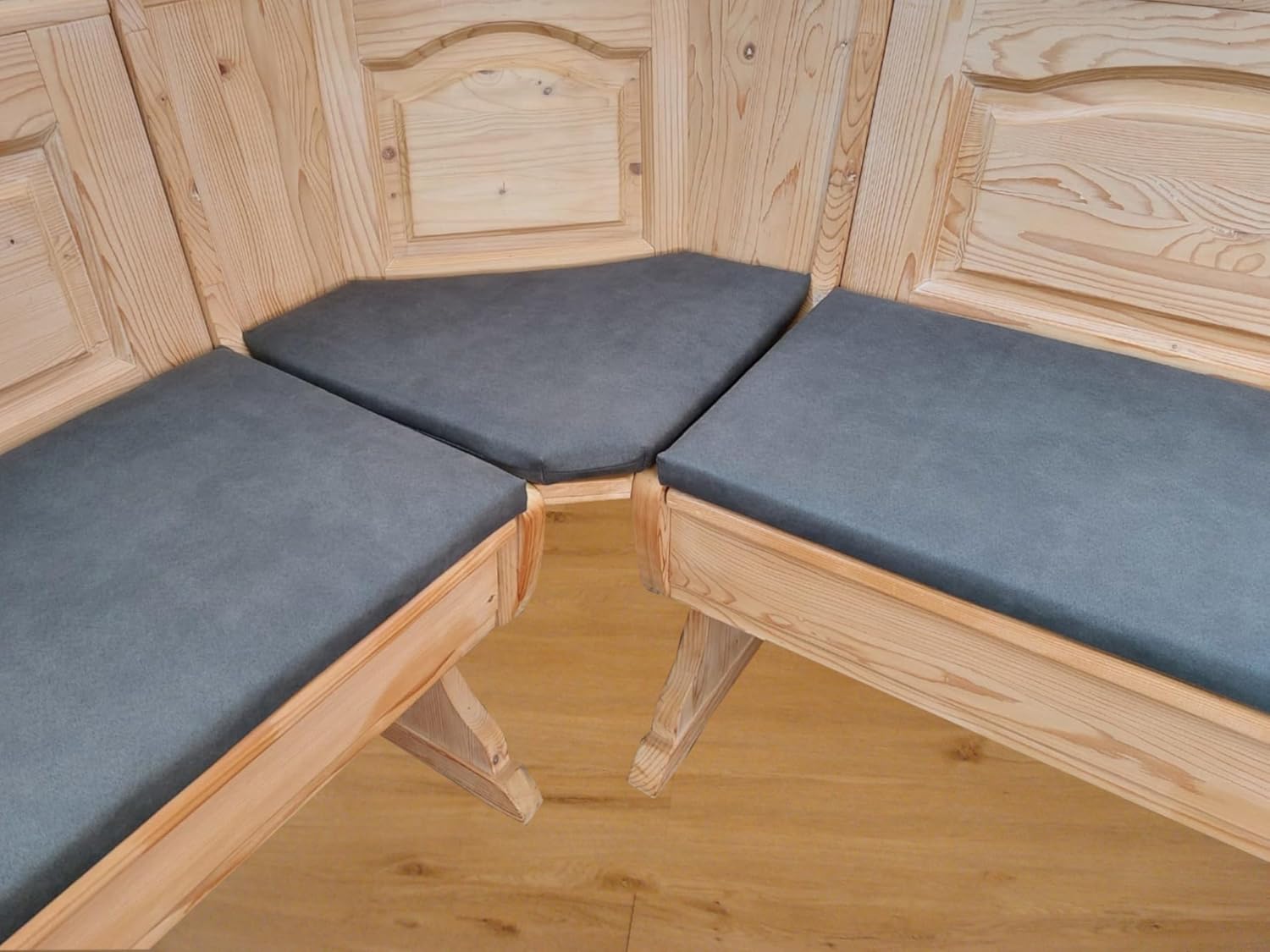 Eckbankauflagen Set 110 cm Lederoptik Anthrazite