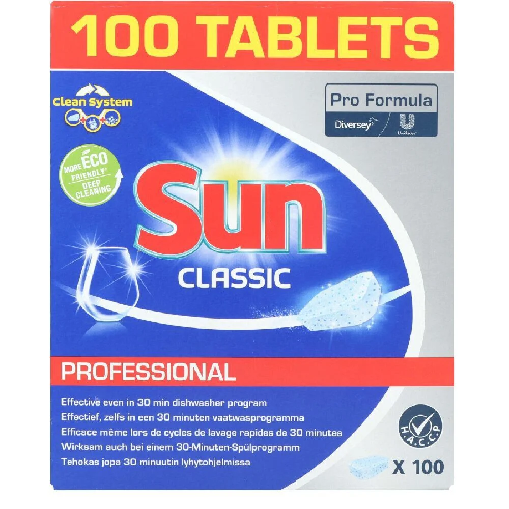 Lot de 100 tablettes lave-vaisselle Sun Classic