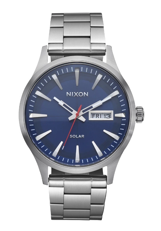 Nixon Sentry Solar SS Navy Sunray / Silver A1346-5091