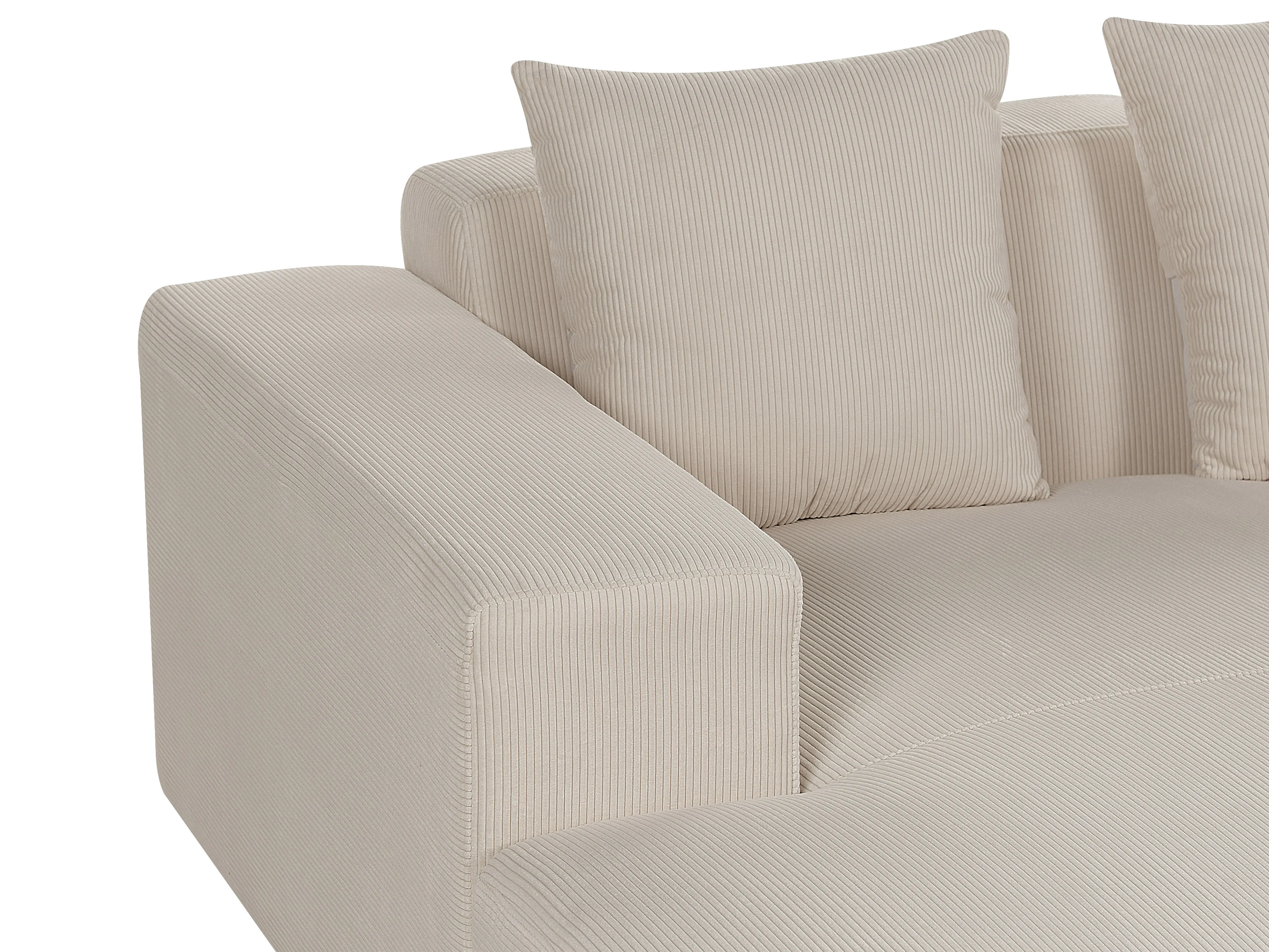 Hoekbank 4-zits LUNGO Corduroy Beige rechtszijdig