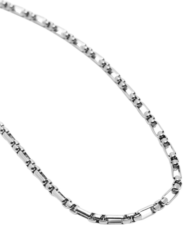 Nialaya Men's Stainless Steel Modern Figaro Belcher Chain Silver