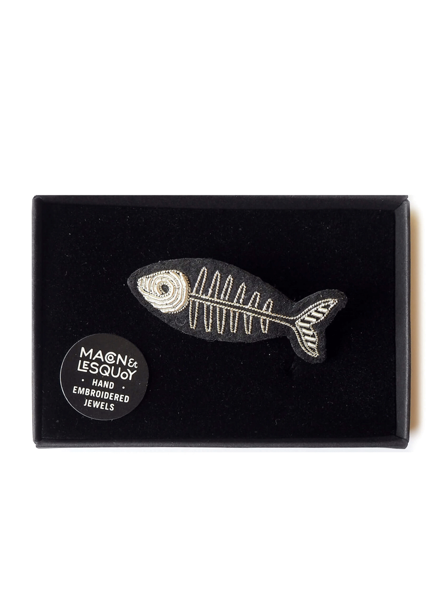 Broche brodée Arête