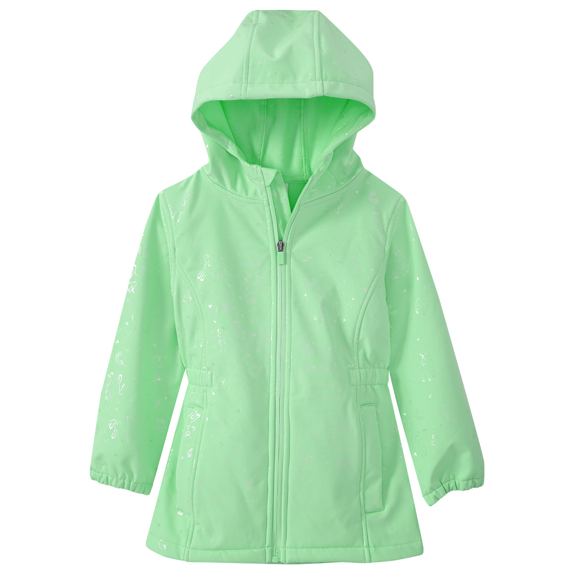 Topolino Mädchen Softshelljacke mit Einhorn-Allover hellgrün