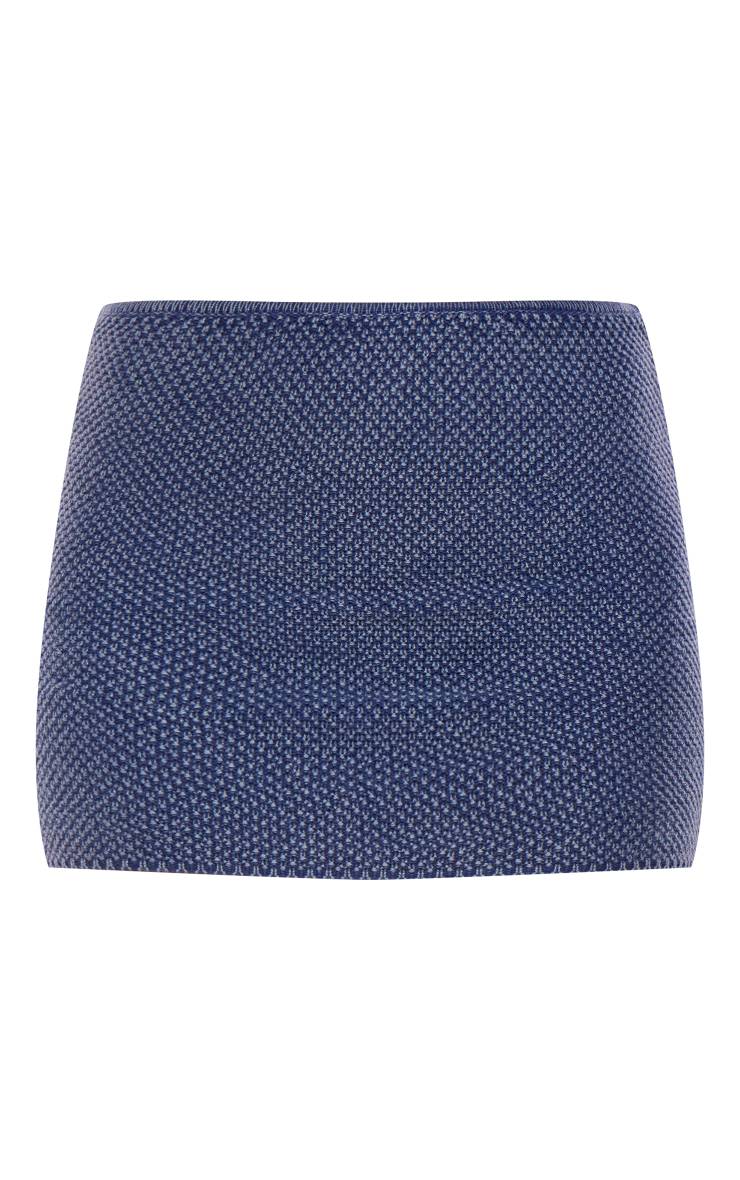 Bleu Denim Jupe Micro Mini En Maille Jersey Envers
