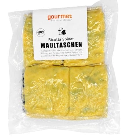 Gourmet Kochmanufaktur Vegetarische Ricotta-Spinatmaultaschen 4 Stück