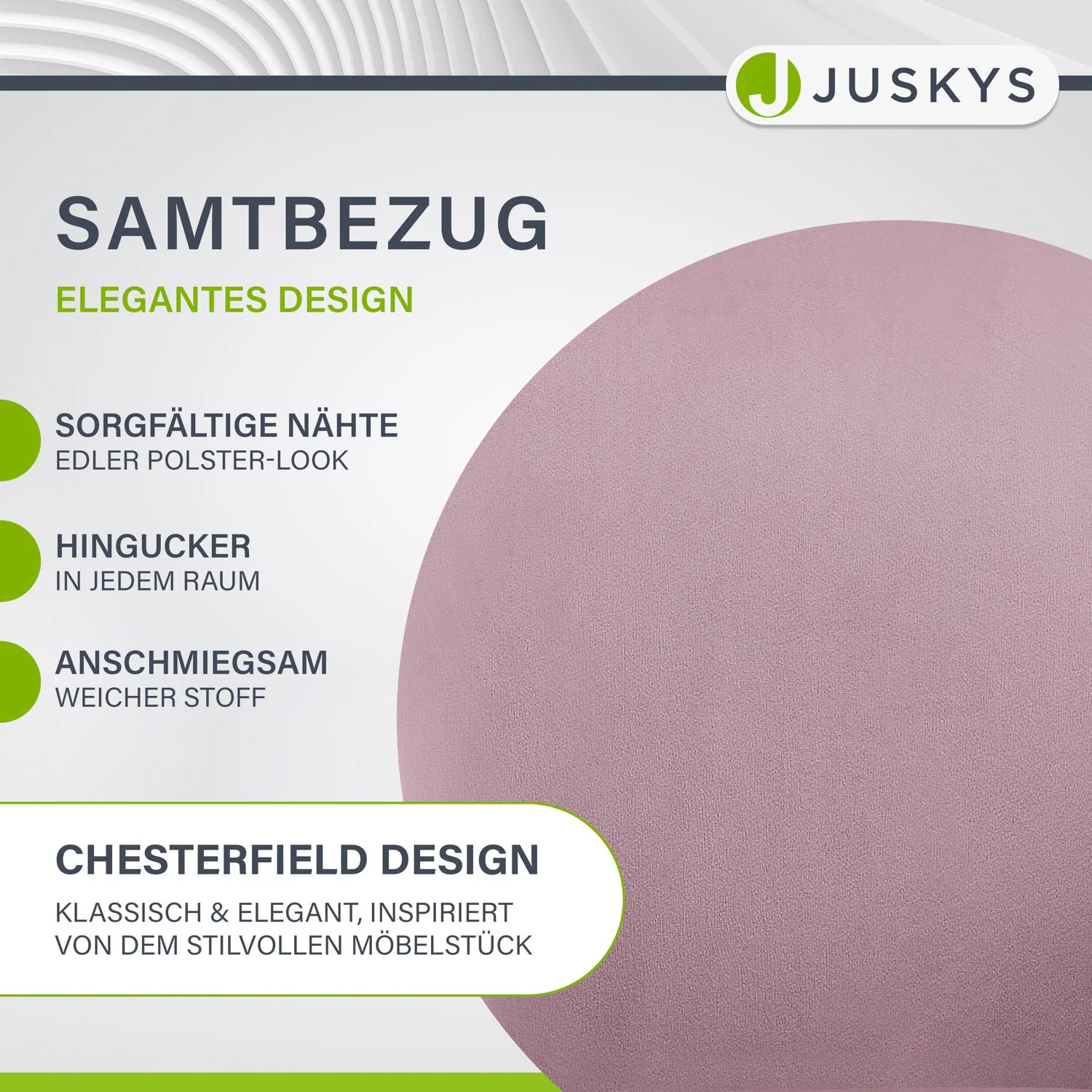 Juskys Esszimmerstuhl Tarje gepolstert mit Armlehnen, kratzfesten Beinen & Samtbezug in Rosa