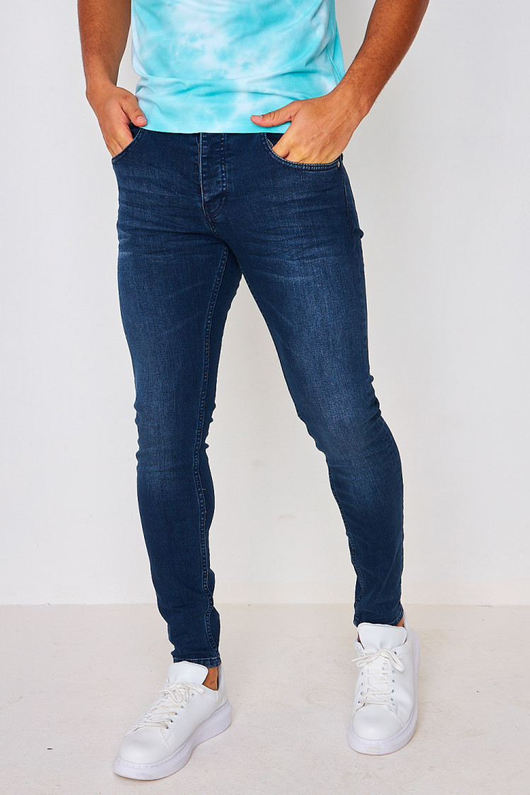 Jean Brentiny bleu foncé uni