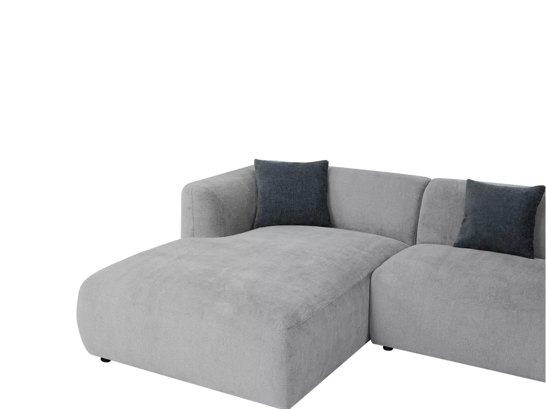 Canapé d'angle gauche en tissu gris TANCAVO