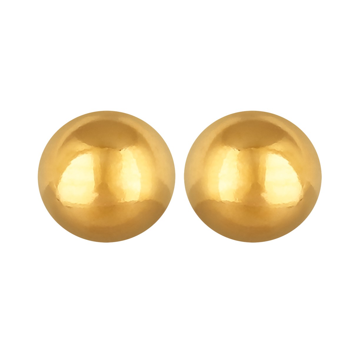 Boucles d'oreilles acier jaune boule 7MM
