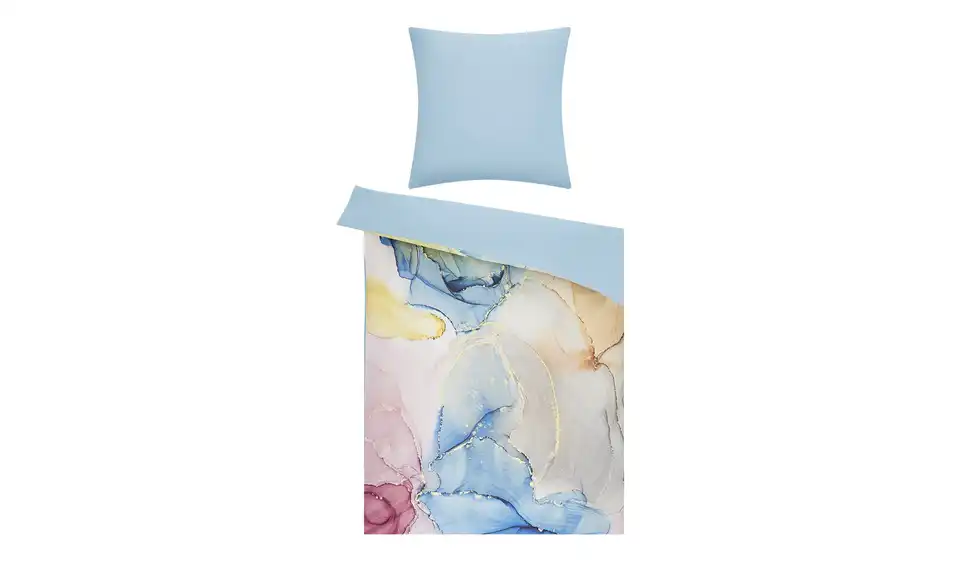 indigo Mako-Satin Wende-Bettwäsche