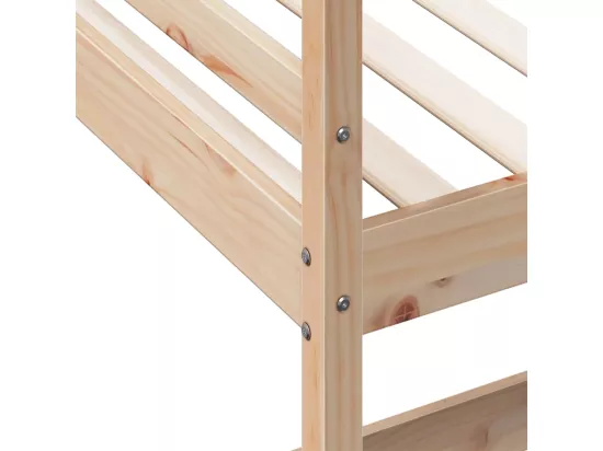 Lit superposé avec bureau 90x200 cm bois de pin massif