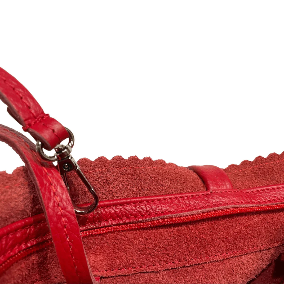 Leren Shopper Met golvende rand
