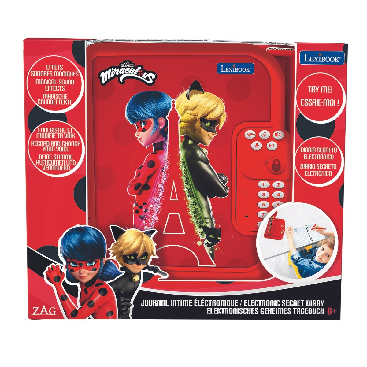 Journal intime avec coffre-fort Miraculous