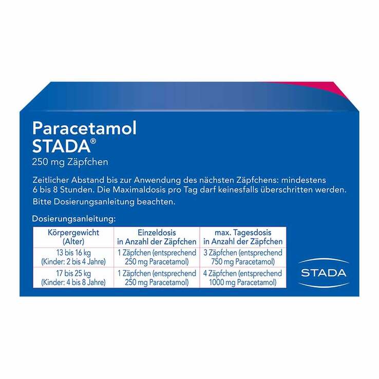 Paracetamol STADA® 250 mg Zäpfchen, 10 St