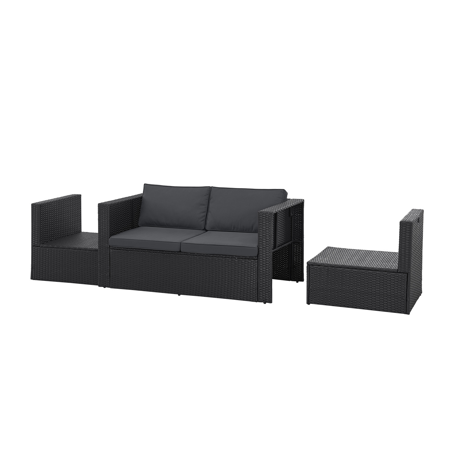 Juskys Salou polyrotan loungeset - Black