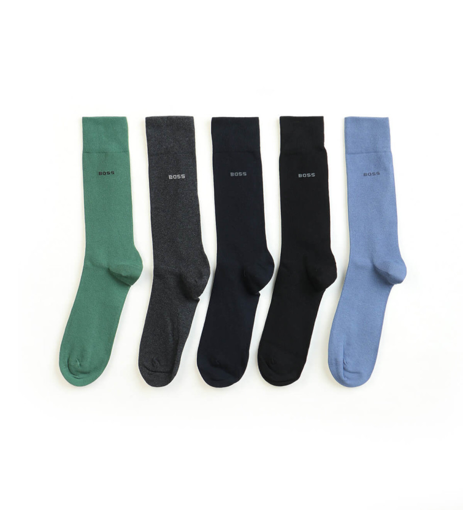 Pacote com 5 pares de meias multicoloridas da BOSS