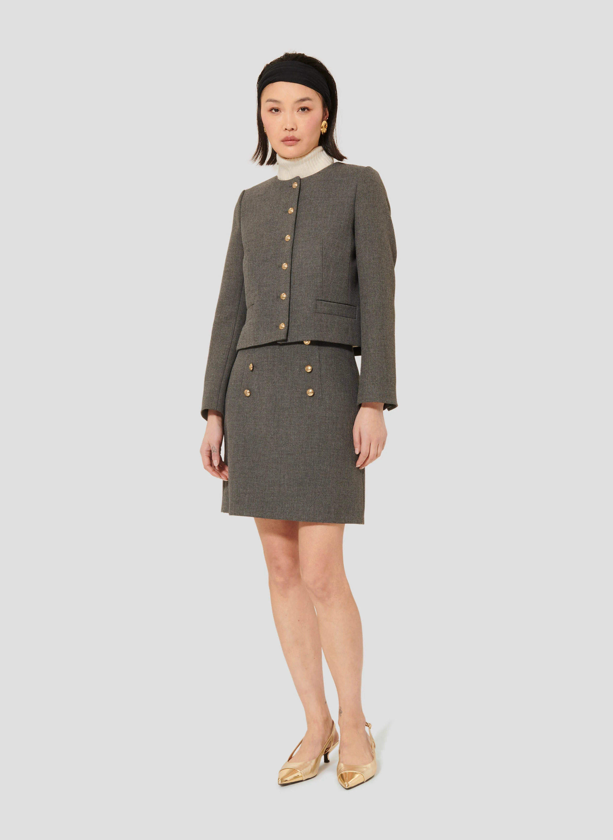 VESNA - Veste col rond| Gris