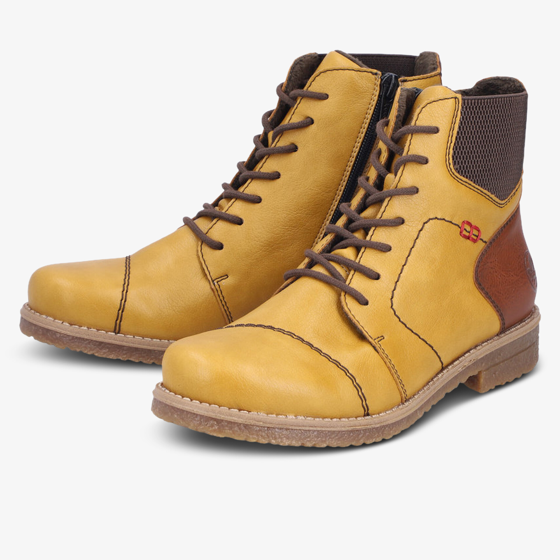 rieker Damen Schnürstiefeletten gelb