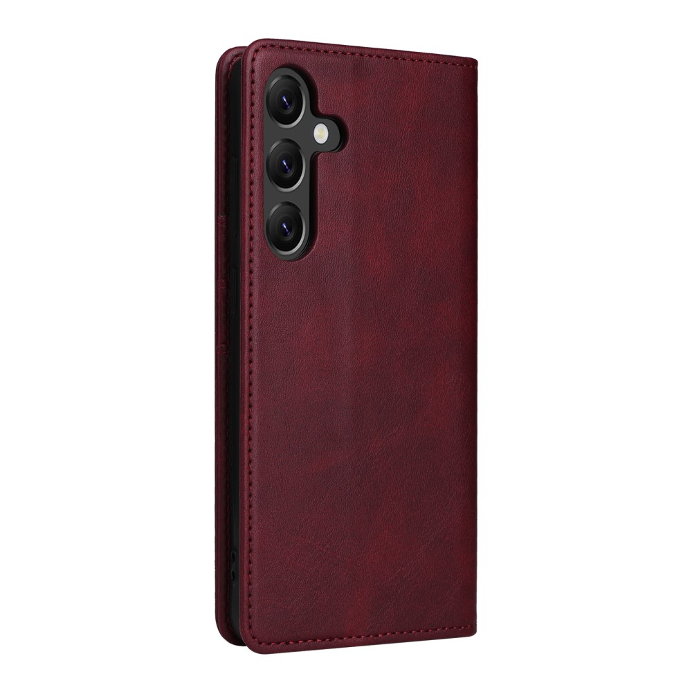 Samsung Galaxy A56 Leder Tasche Flip Wallet Etui mit Kartenfächern (RFID Schutz) - Dunkelrot