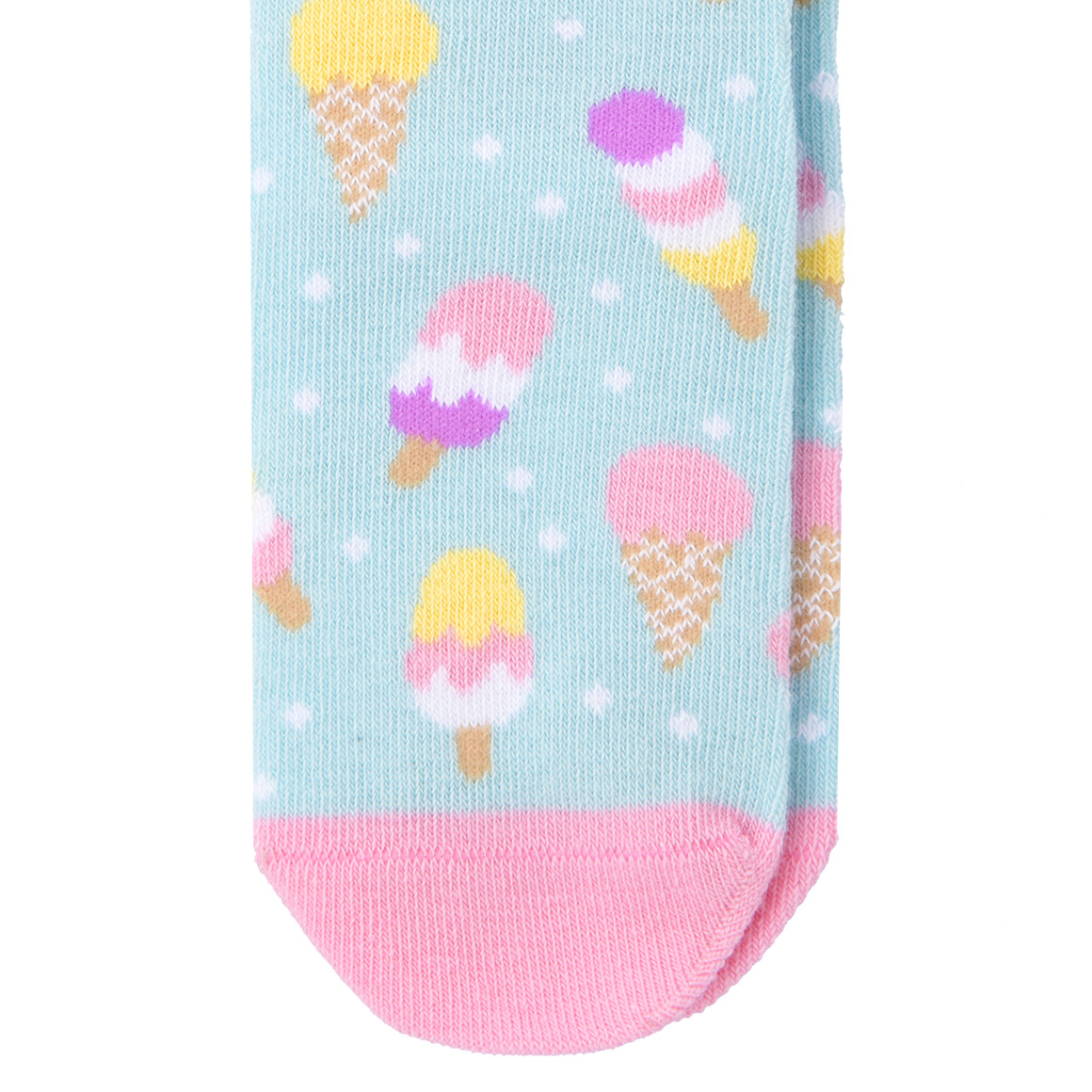 1 Paar Mädchen Socken mit Eis-Motiven allover hellblau