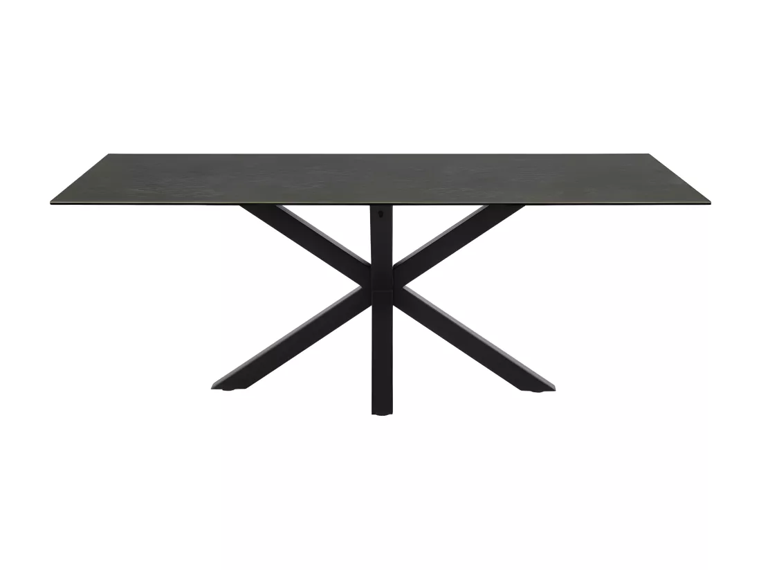 Eurame - Table à manger 8 personnes en céramique et métal - Noir