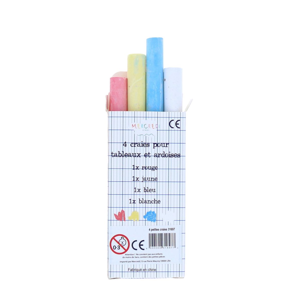 Lot de 4 craies Mercredi et Patati