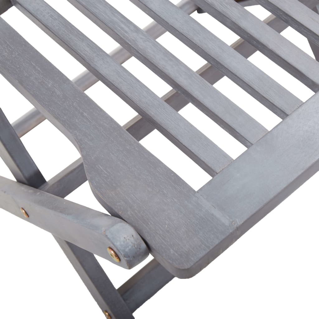 Mobilier à dîner de jardin 7 pièces bois d'acacia massif gris