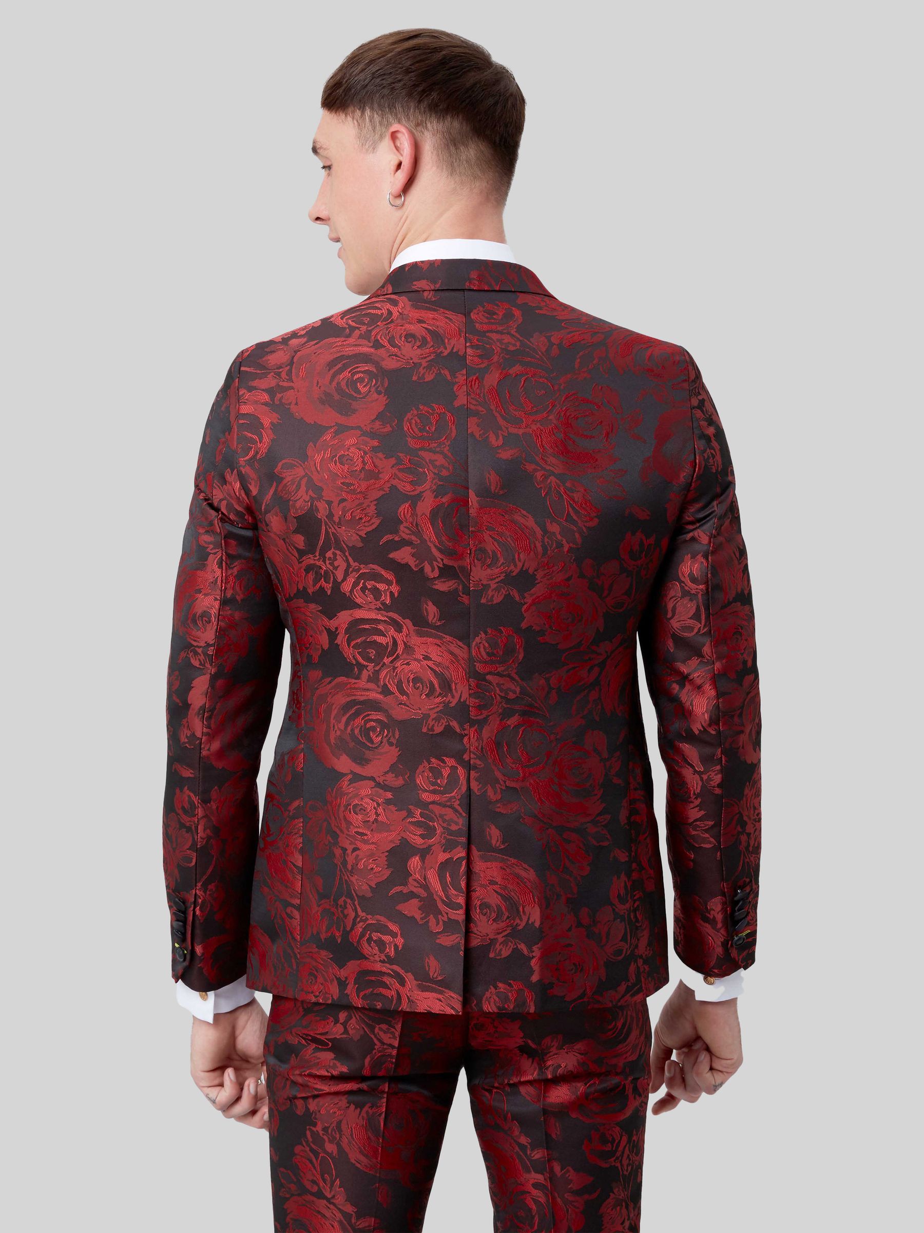Twisted Tailor Ersat skinny-fit smokingjasje met jacquard bloemenprint