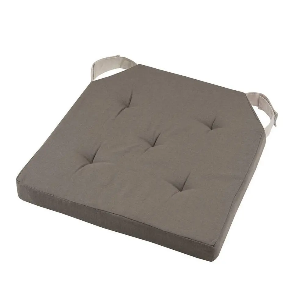 Stof Textile stoelkussen - taupe - 38 x 38 x 4 cm