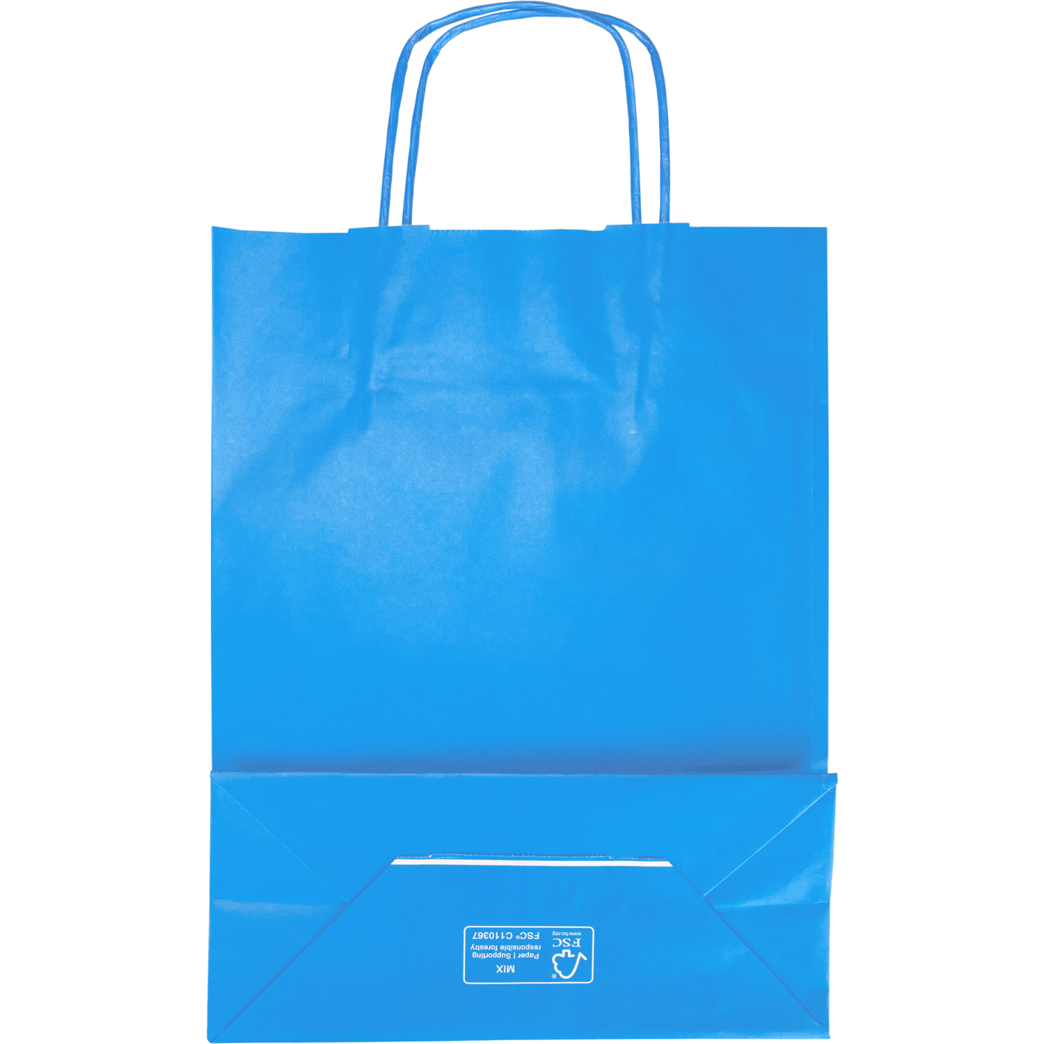 Tas, Kraftpapier, gedraaid papieren koord, 24x 11x33cm, draagtas, blauw