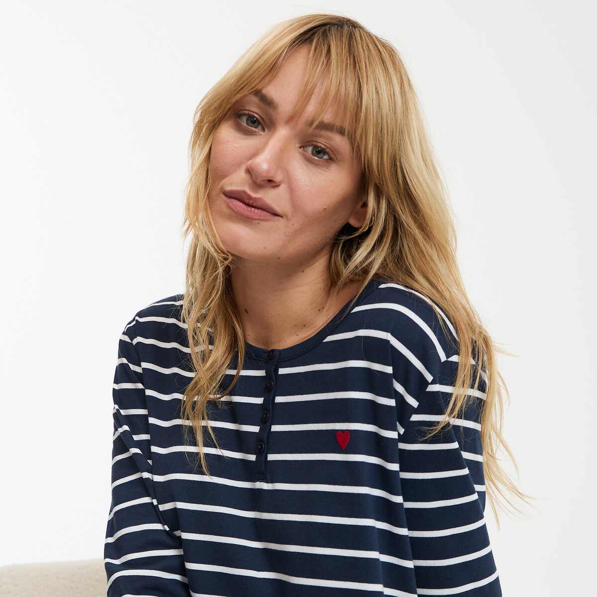 ANNE WEYBURN<br>Camisola listrada de malha de algodão