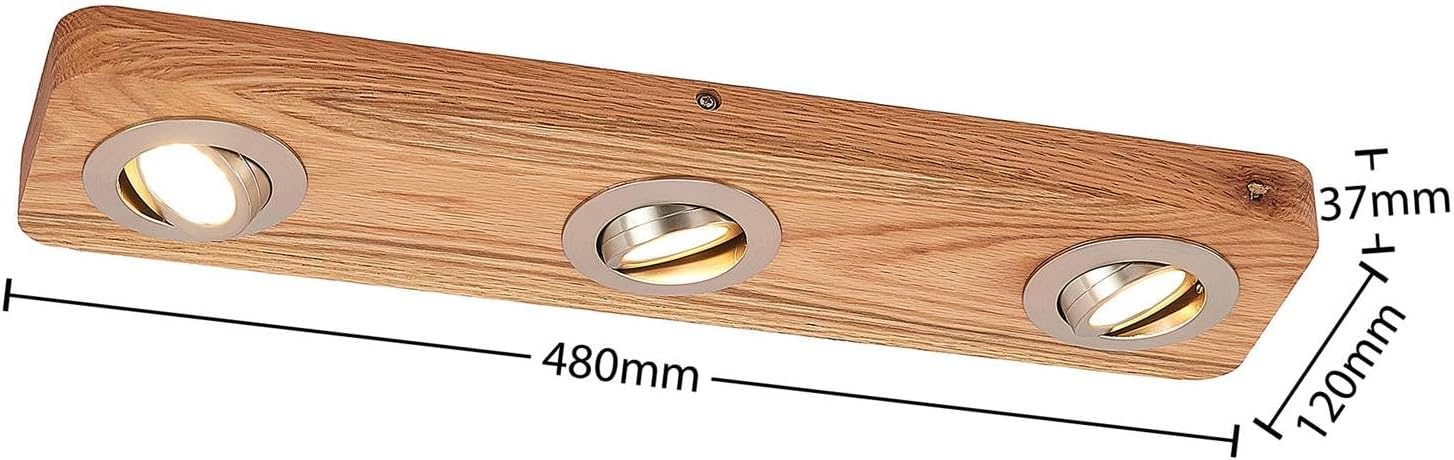 Lindby ,schwenkbar (Modern) aus Holz (3 flammig,) - Deckenleuchte Lampe Wohnzimmerleuchte