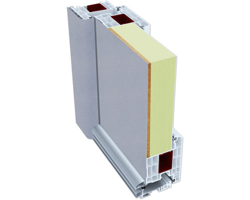 Voordeur aluminium/PVC Smart A400 2.0 RC2 grijs 1000 x 2100 links incl. montageset, stanggreep, profielcilinder incl. 3 sleutels