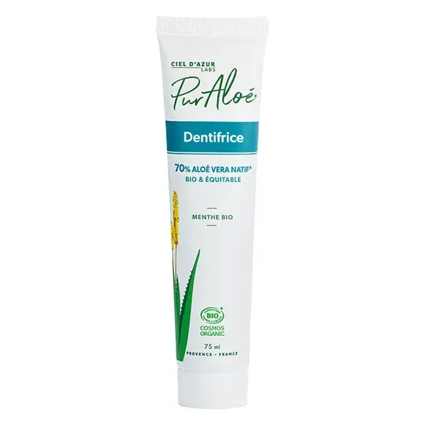 Pasta de dentes de Aloe Vera pura, 70% de Aloe Vera, 75ml