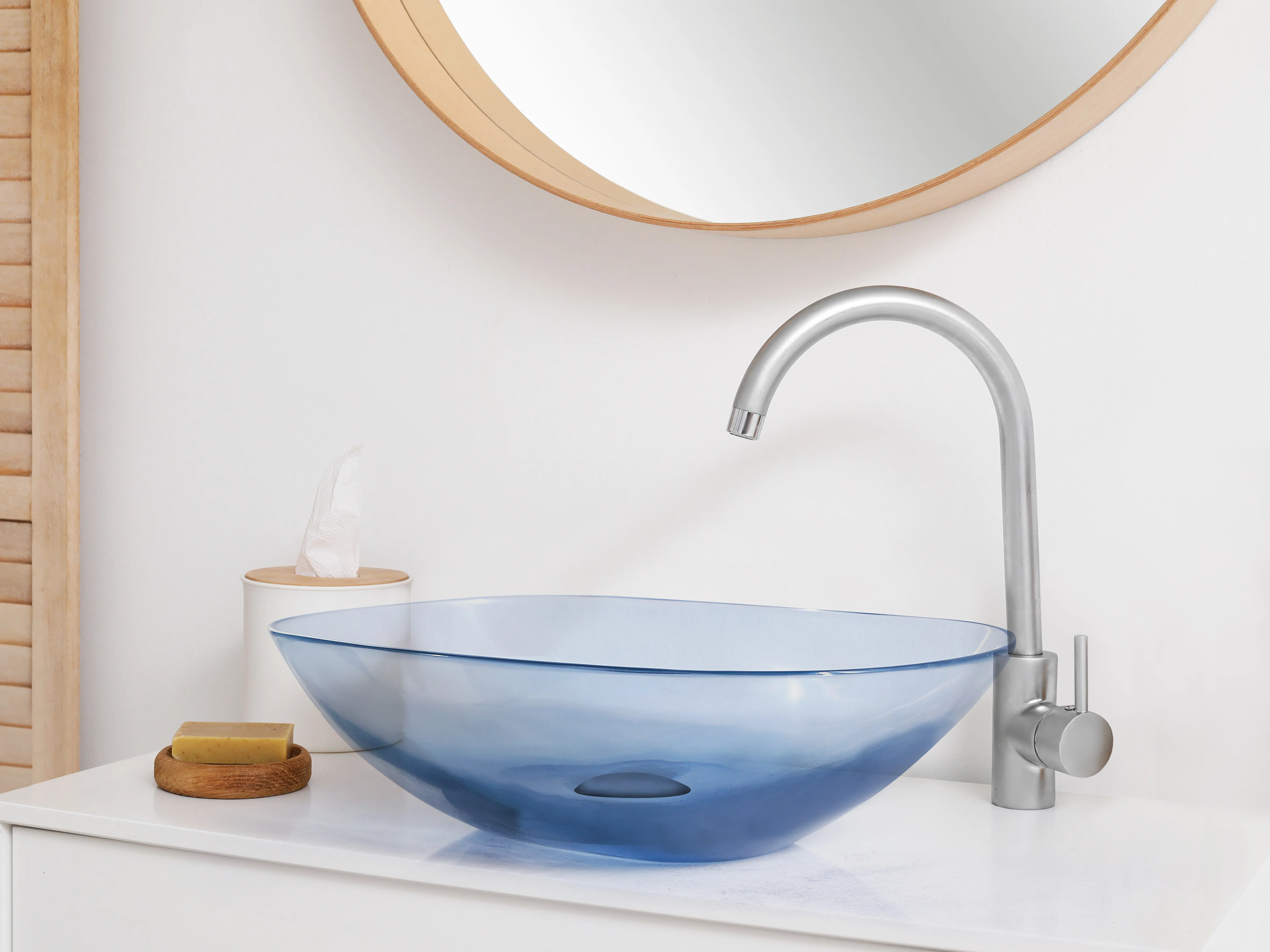 Wastafel voor aanrechtblad MOENGO 54 x 36 cm Solid surface Blauw