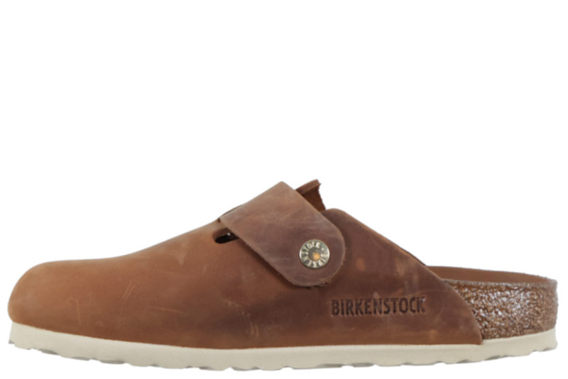 BIRKENSTOCK BOSTON BIG BUCKLE LUKKET SLENTERS I COGNACFARVET OLIERET SKIND