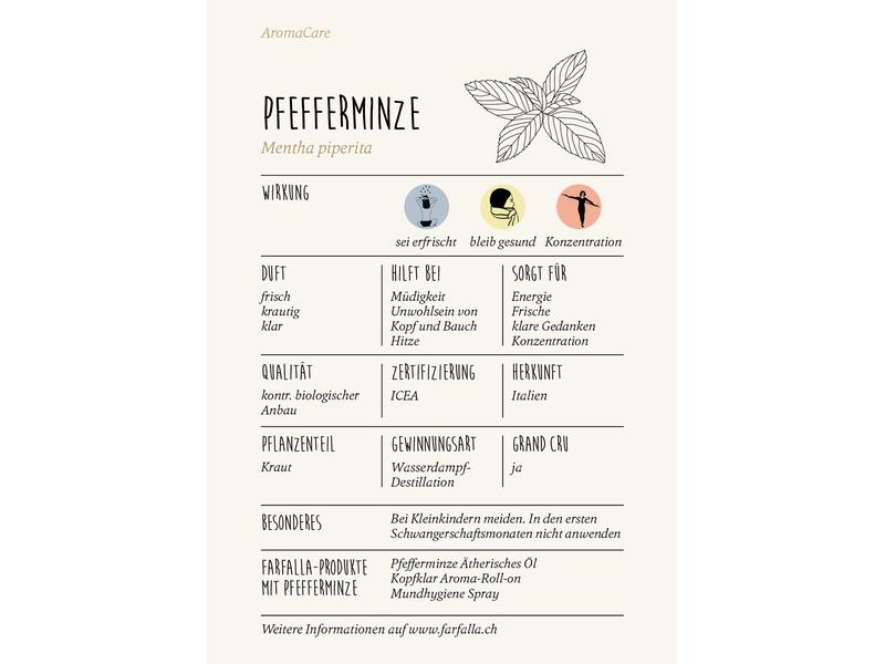 Farfalla Ätherisches Öl Pfefferminze bio 10 ml Aromaöl mit kühlendem, reinigendem Duft