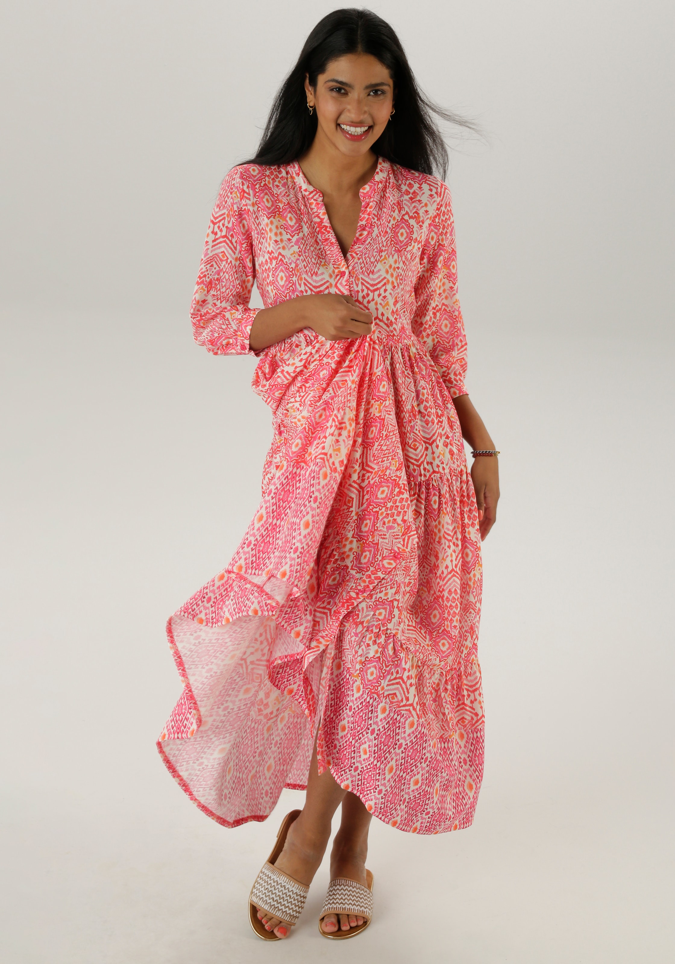 Aniston SELECTED Maxikleid mit frisch sommerlicher Ethno-Musterung