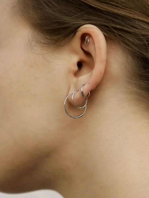 Créoles En Argent Basic Hoop S Maria Black