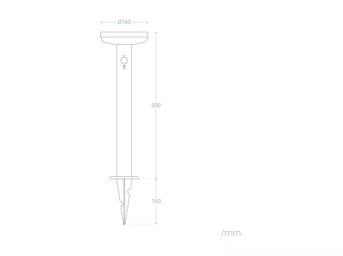 Balise Extérieure sur Pied Solaire LED 5W 50cm Aluminium avec Détecteur de Mouvement Barton Argent