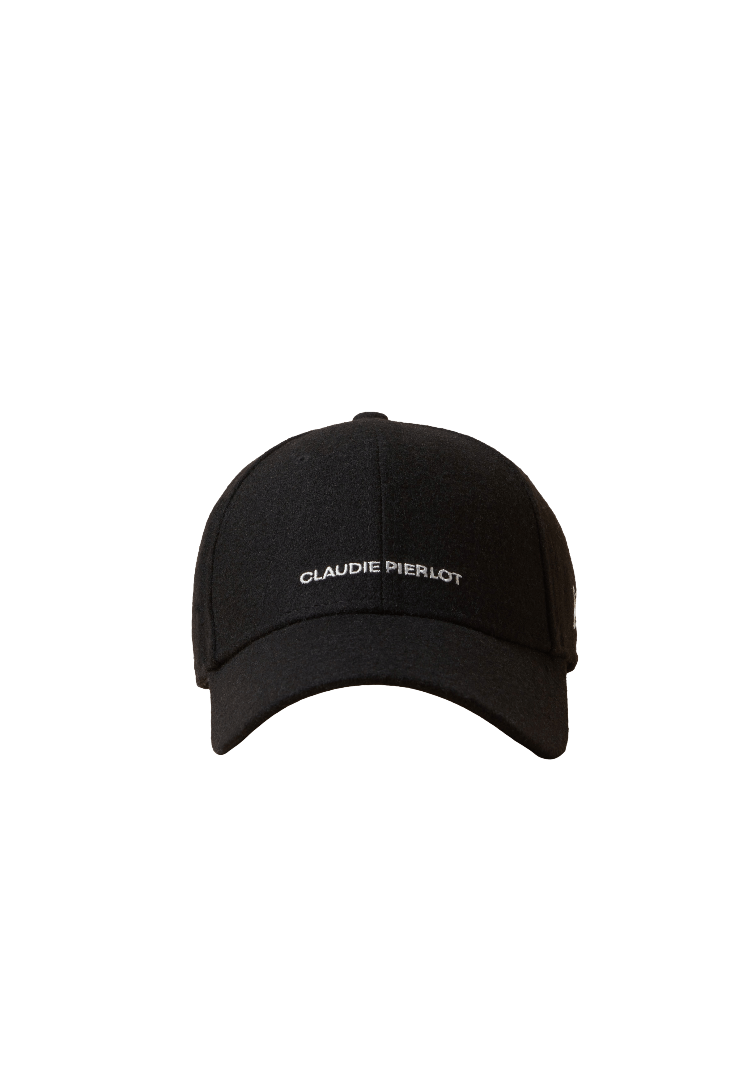Casquette brodée en laine mélangée | Noir