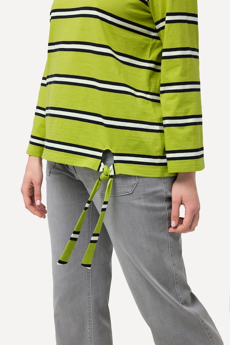 Shirt, Ringel, Saumband, Rundhals, Langarm