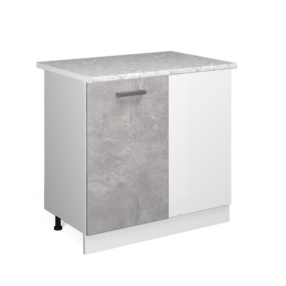 Vicco Eckunterschrank Küchenschrank Küchenzeile R-Line 86 cm Weiß Beton Tür Arbeitsplatte