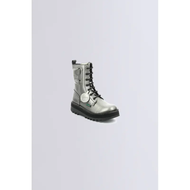 KICK POCKET GRIS METALLISE BOTTINES Cuir  Femme