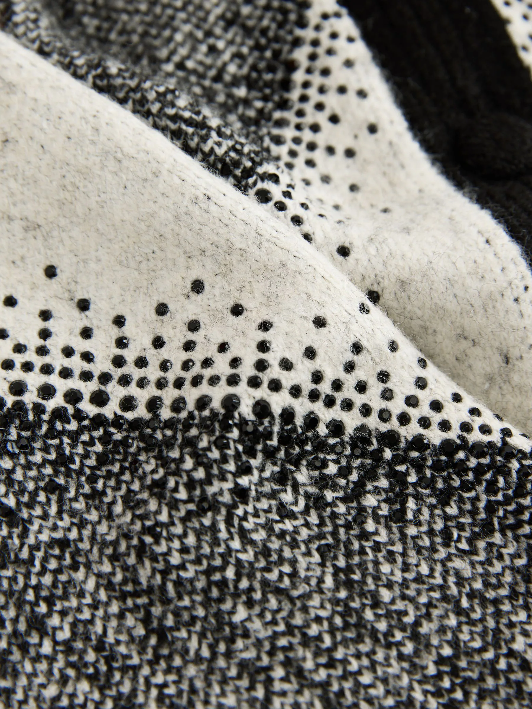 Zwart/wit - Sparkle Argyle Embellished Cardigan With Wool
